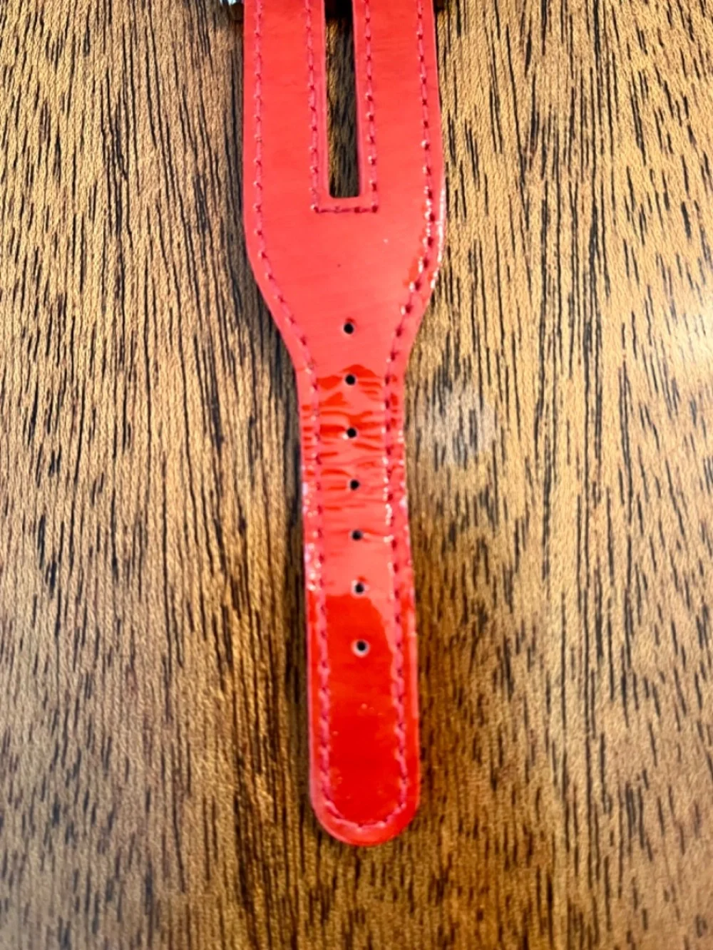 TOKYObay Tram Collection Y2K Red Patent Leather Cuff Watch